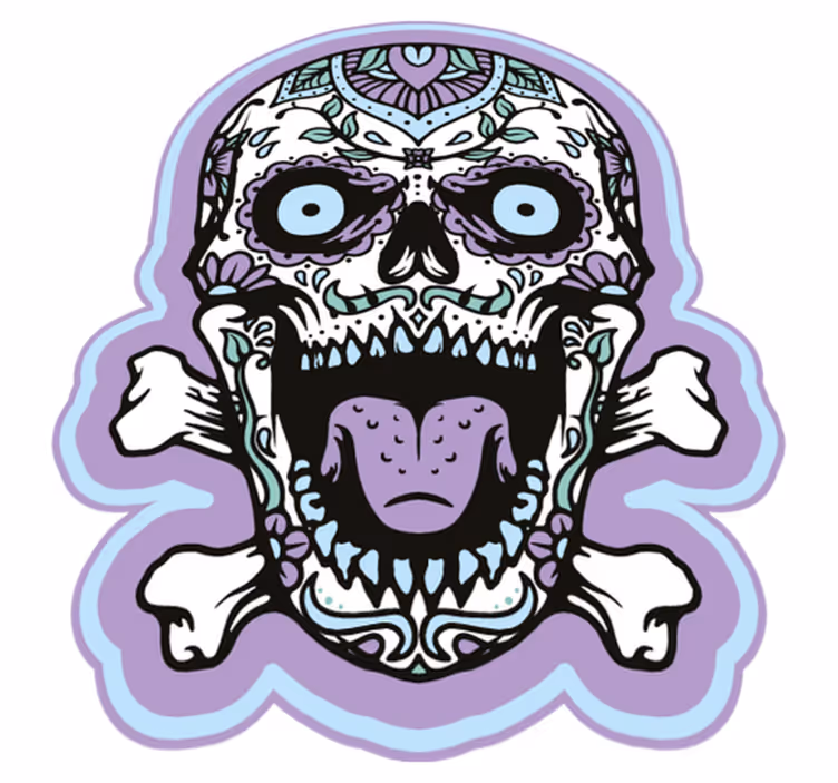 Tappeto vinile Halloween decorazione con teschio di zucchero - TenStickers