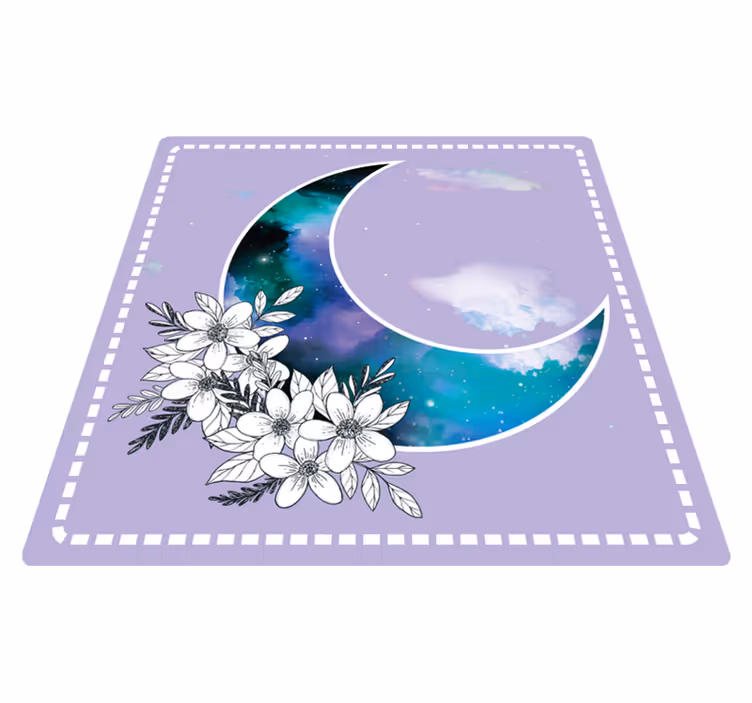 Tappeto vinile fiori fioriture celesti - TenStickers