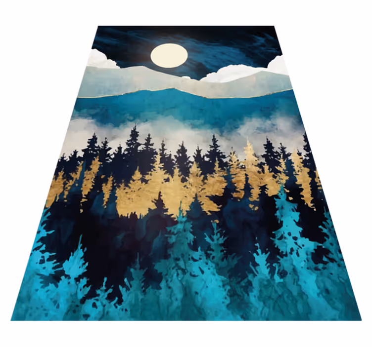 Tappeto vinile natura crepuscolo nella foresta - TenStickers