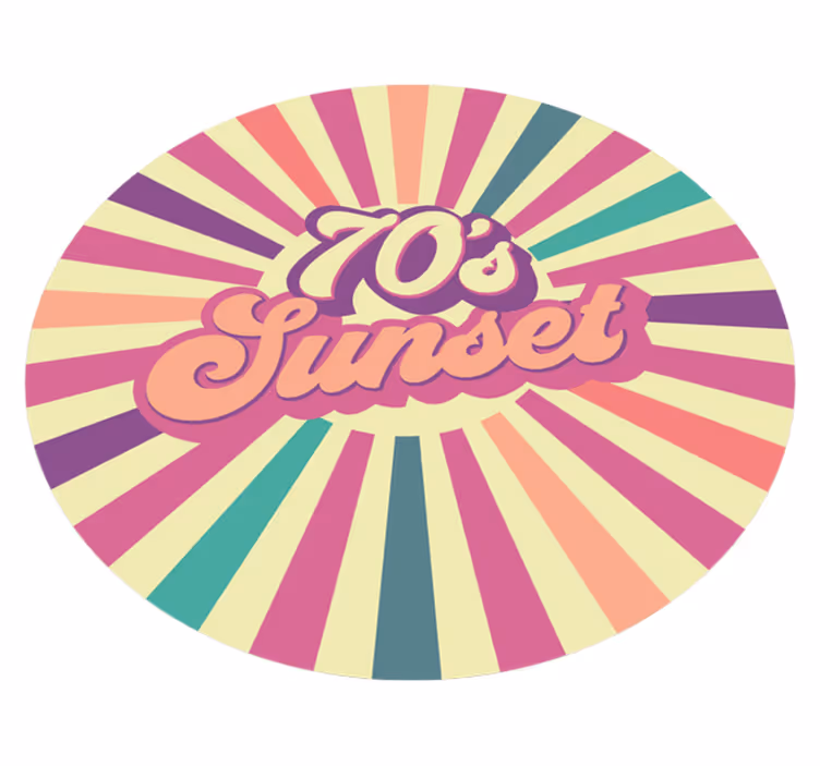Tappeto vinile frase vibrazioni del tramonto anni '70 - TenStickers