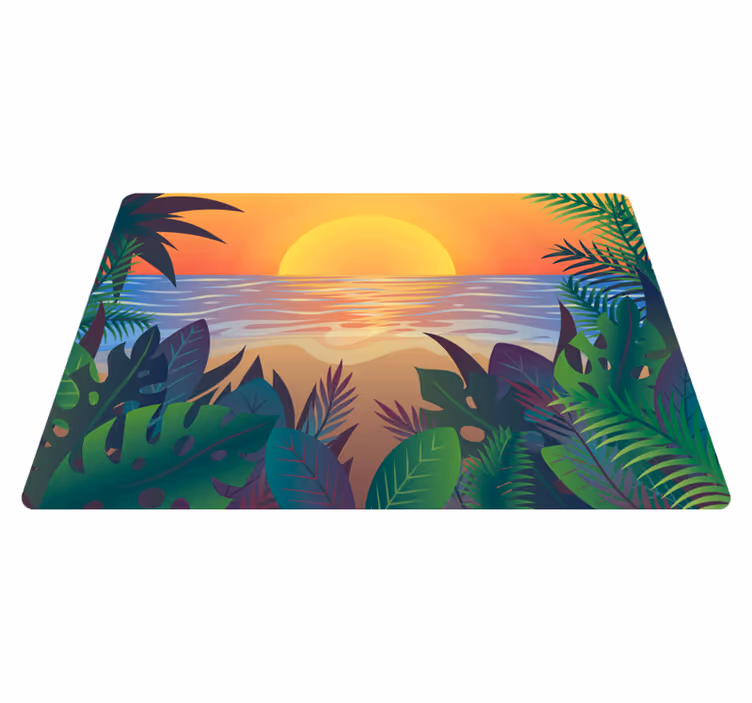 Tappeto vinile natura tramonto tropicale - TenStickers