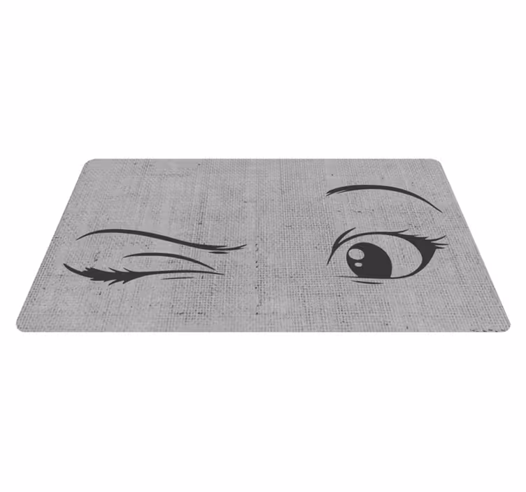 Tappeto vinile per ragazzi schizzo artistico dell'eyeliner - TenStickers