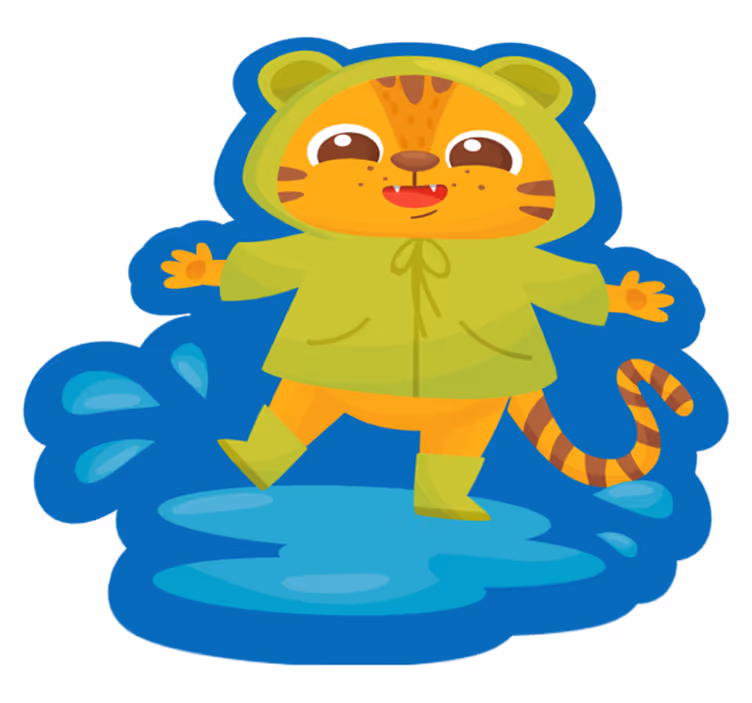 Tappeto vinile per bambini personaggio tigre cartone - TenStickers