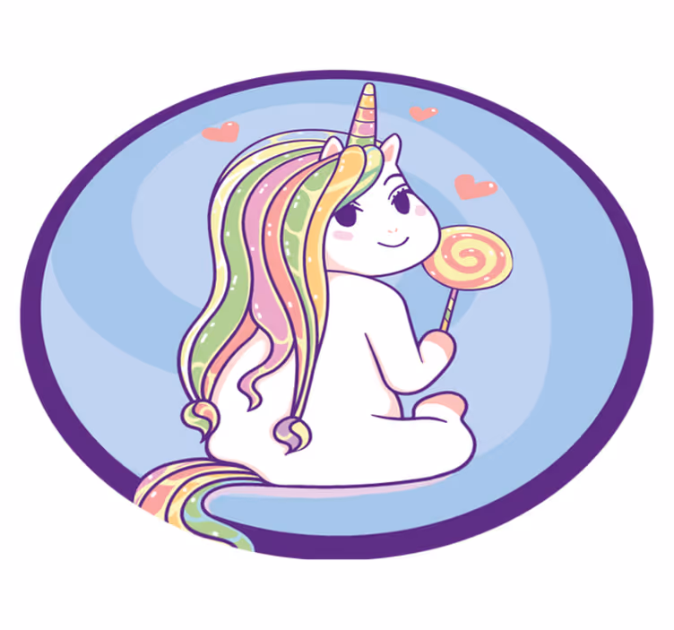 Tappeto vinile per bambini lecca lecca unicorno - TenStickers