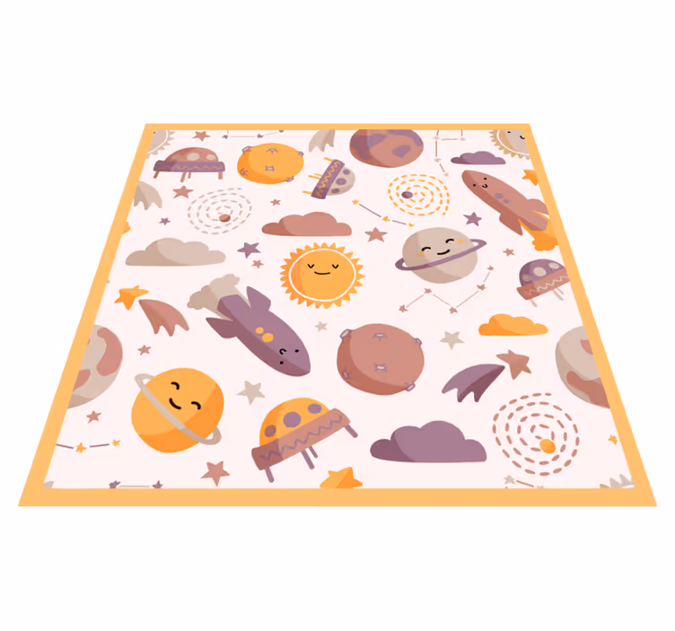Tappeto vinile per bambini tema spaziale giocoso - TenStickers