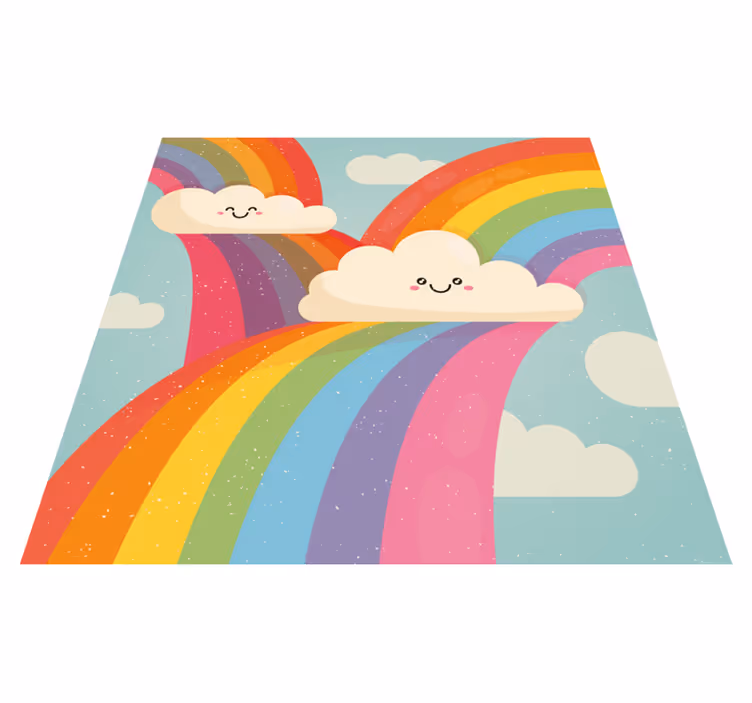 Tappeto vinile per bambini arte allegra dell'arcobaleno - TenStickers
