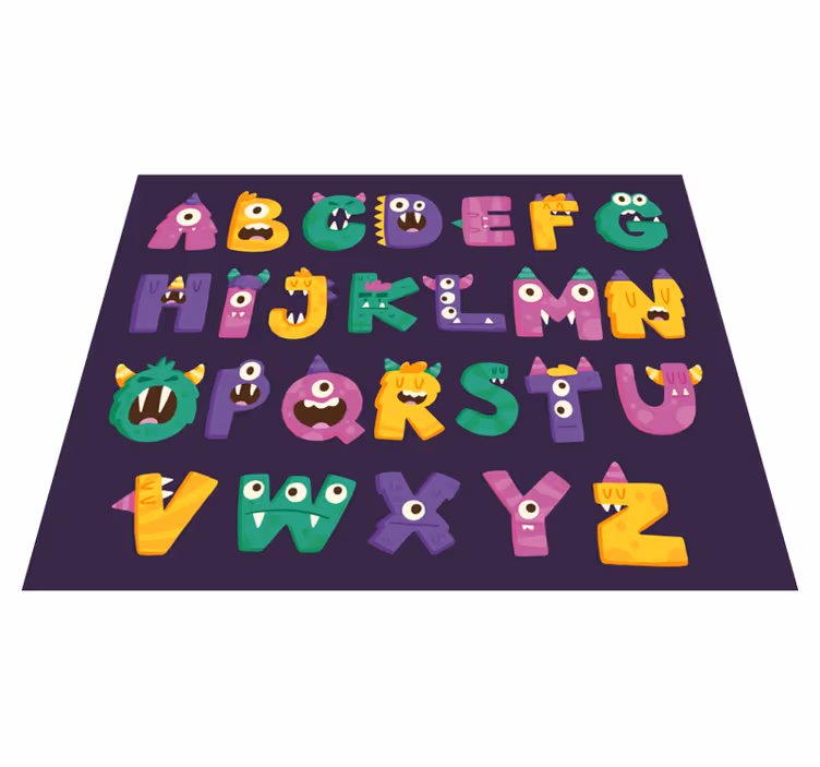 Tappeto vinile alfabeto mostri dell'alfabeto - TenStickers
