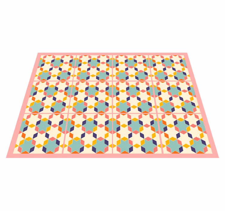 Tappeto vinile geometrico tassellatura colorata - TenStickers