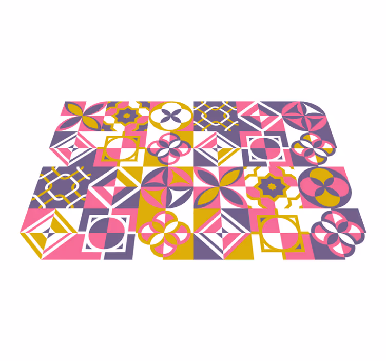 Tappeto vinile geometrico geometria astratta colorata - TenStickers