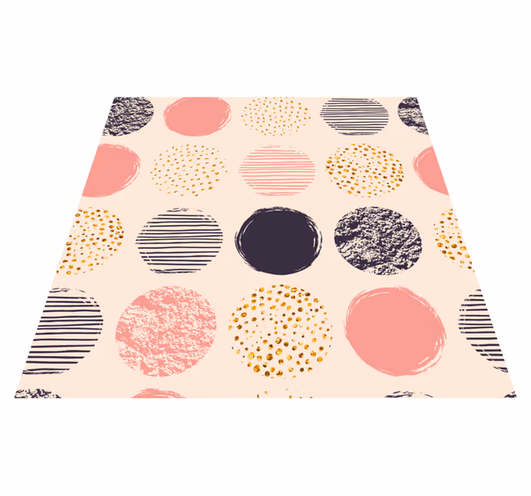 Tappeto vinile geometrico completo a pois - TenStickers