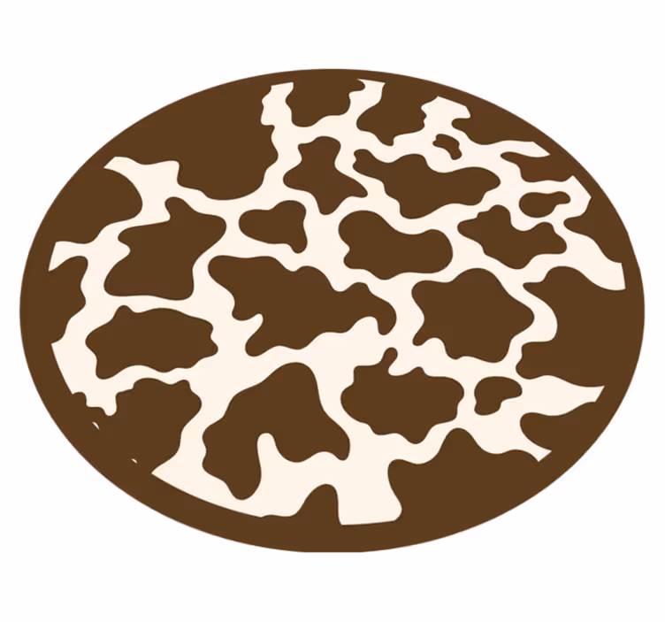 Tappeto vinile stampa animale pelle di mucca circolare - TenStickers