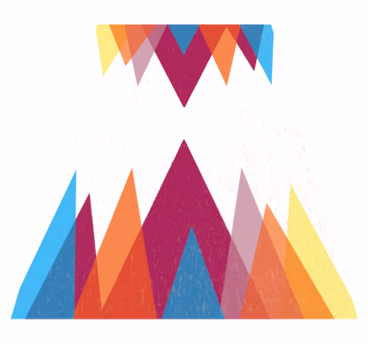 Tappeto vinile geometrico disposizione di triangoli colorati - TenStickers