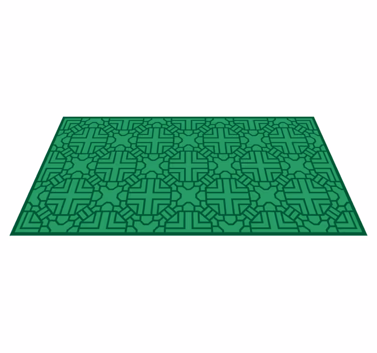 Tappeto vinile geometrico motivo geometrico verde - TenStickers