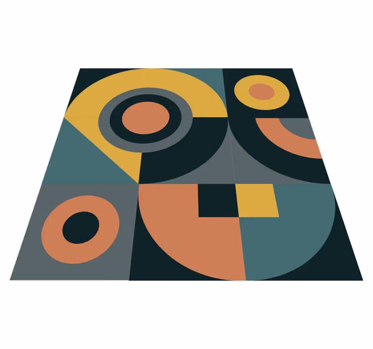 Tappeto vinile geometrico composizione di forme geometriche - TenStickers