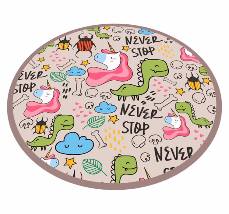 Tappeto vinile per bambini design giocoso di unicorno - TenStickers