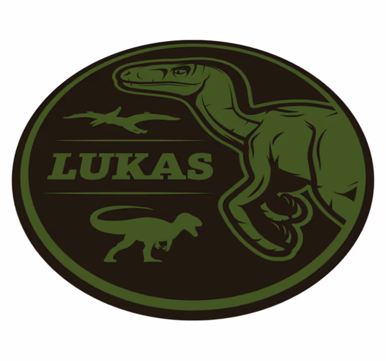 Tappeto vinile con nome dinosauro personalizzato - TenStickers