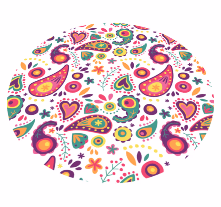 Tappeto vinile fiori motivo cachemire colorato - TenStickers