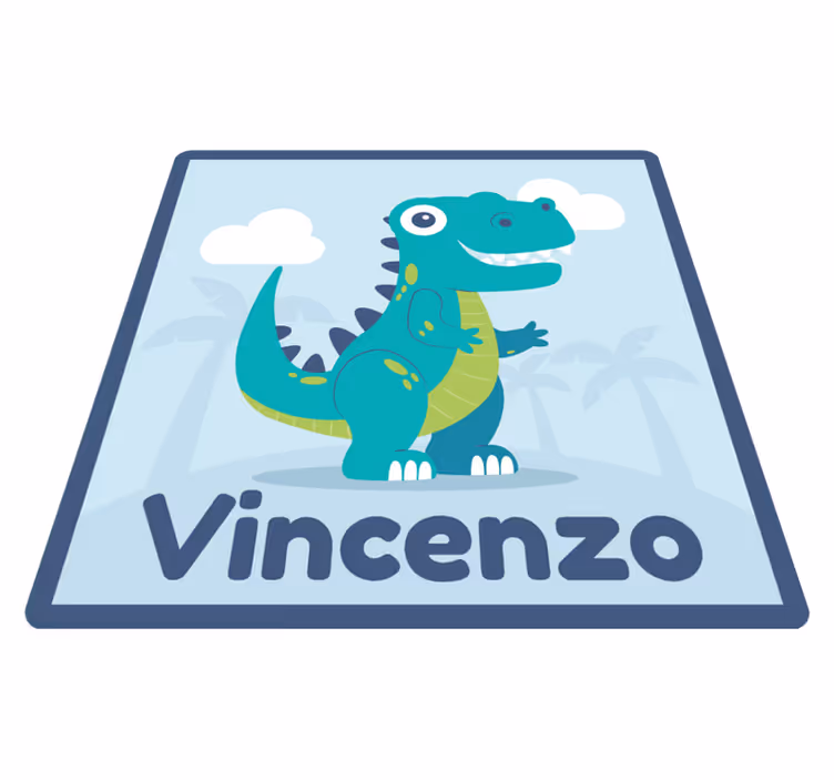 Tappeto vinile bebé illustrazione dinosauro personalizzata - TenStickers