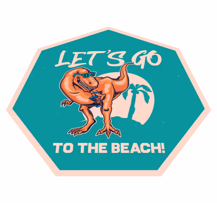 Tappeto vinile animali divertimento con dinosauri al mare - TenStickers