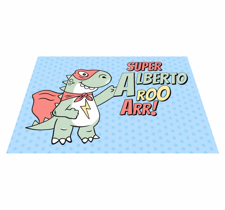 Tappeto vinile per bambini dinosauro supereroe - TenStickers