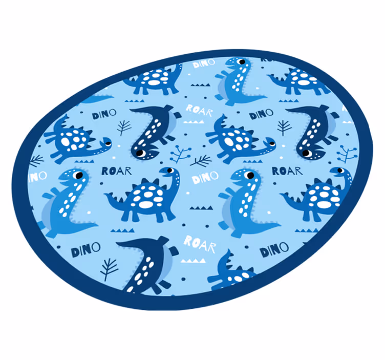 Tappeto vinile per bambini cerchio di gioco dei dinosauri - TenStickers