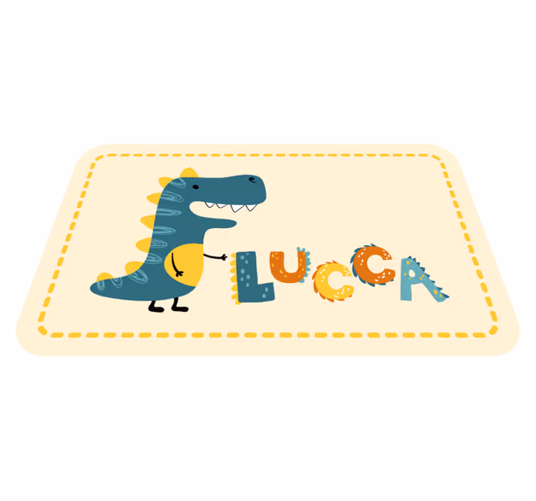 Tappeto vinile con nome dinosauro giocoso - TenStickers