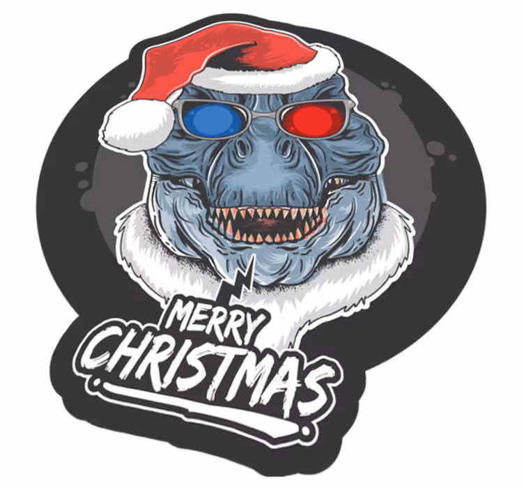 Tappeto Vinile Natale allegria festosa dei mostri - TenStickers