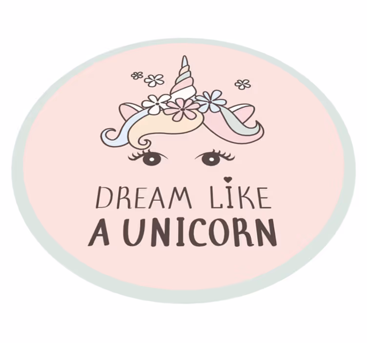 Tappeto vinile bebé espressione onirica dell'unicorno - TenStickers