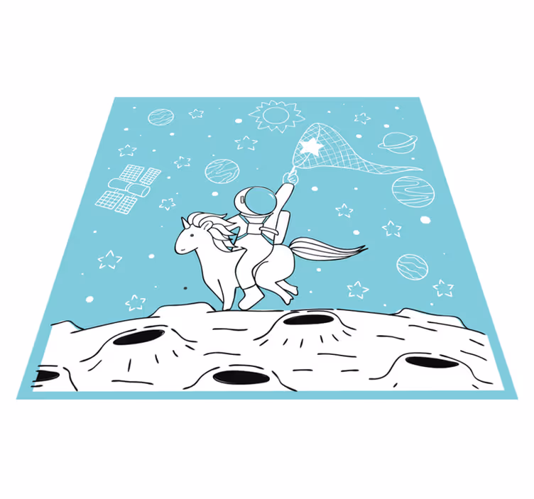 Tappeto vinile giochi motivo di avventura spaziale - TenStickers