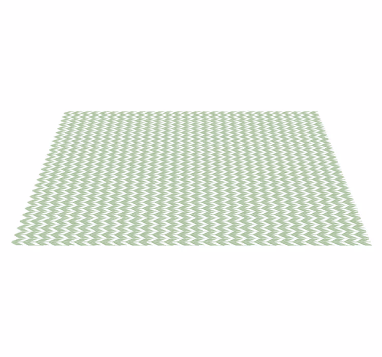 Tappeto vinile geometrico motivo a chevron verde - TenStickers