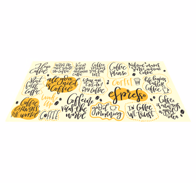 Tappeto vinile frase amore per il caffè espresso - TenStickers