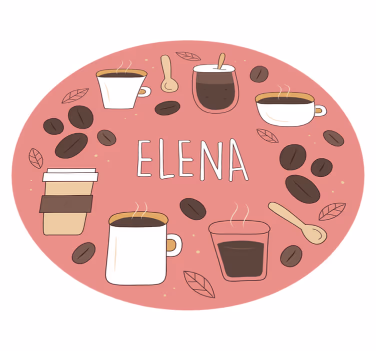 Tappeto vinile con nome caffeina personalizzata - TenStickers