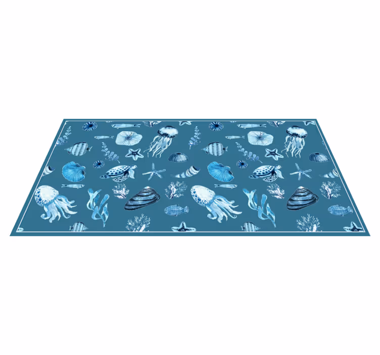 Tappeto vinile animali vetrina con motivi marini - TenStickers