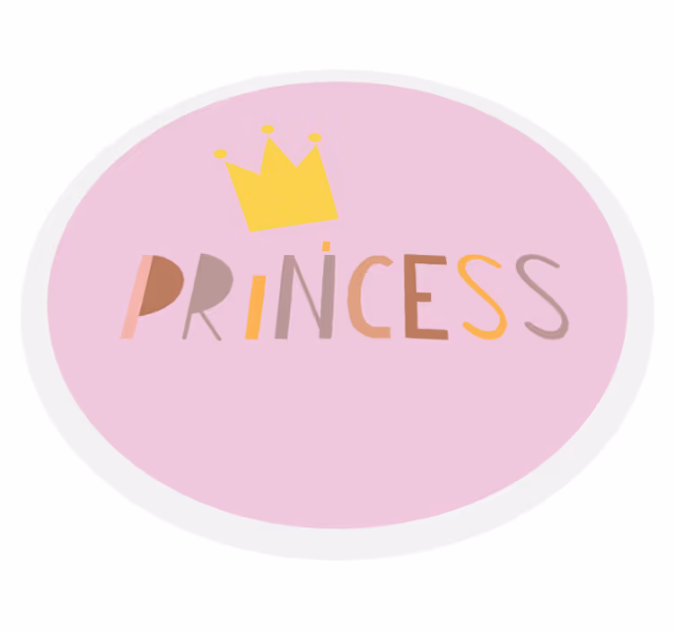 Tappeto vinile bebé corona principessa circolare - TenStickers