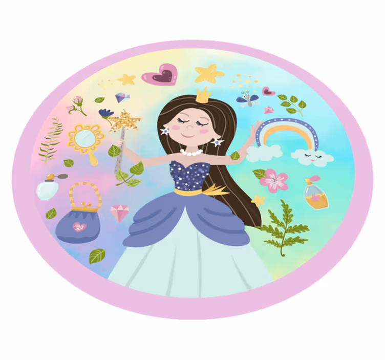 Tappeto vinile per bambini principessa delle fiabe - TenStickers