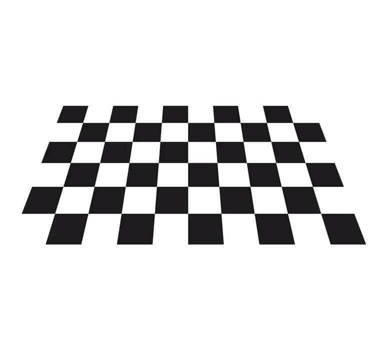 Tappeto in vinile cucina scacchiera bianco e nero - TenStickers