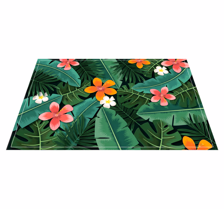 Tappeto vinile fiori ensemble floreale tropicale - TenStickers