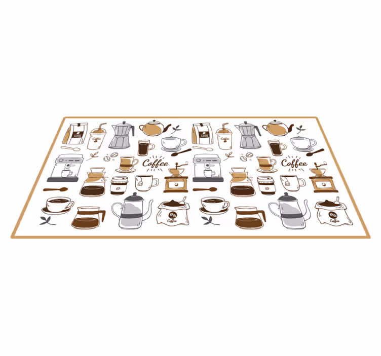 Tappeto pvc cucina essenziali per il caffè - TenStickers