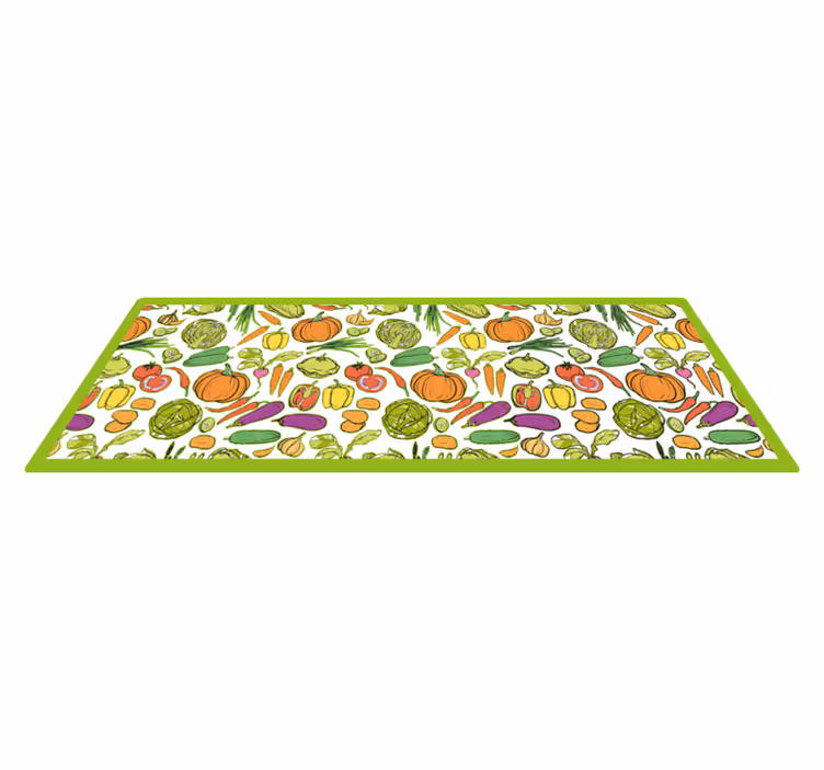 Tappeto vinile fiori raccolta delle verdure - TenStickers