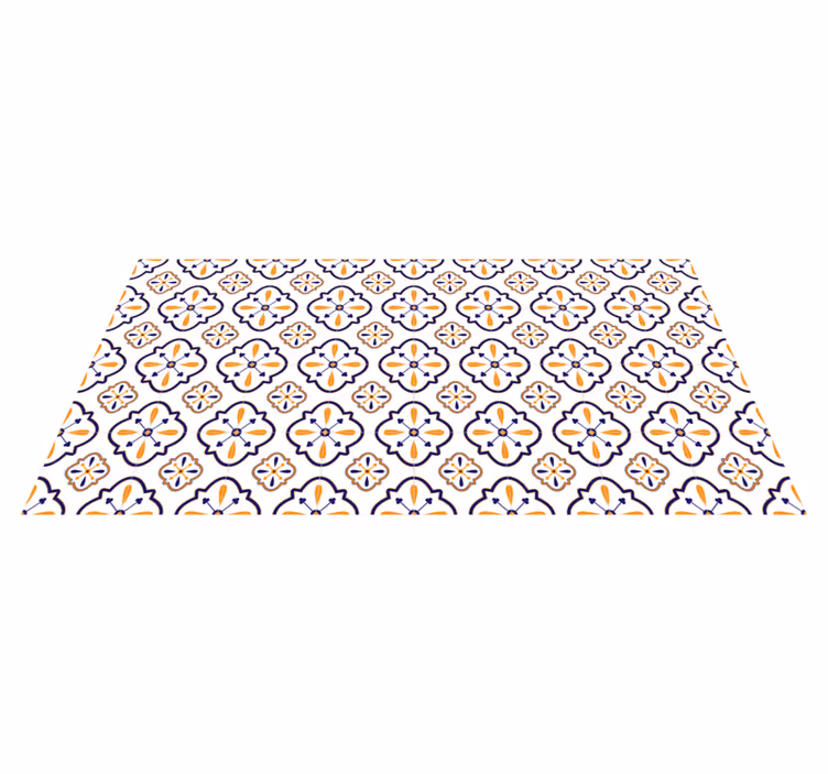 Tappeto PVC cucina replica di piastrelle floreali - TenStickers