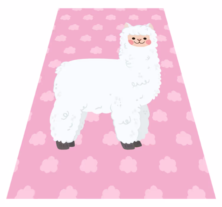 Tappeto vinile bebé illustrazione di lama nuvoloso - TenStickers