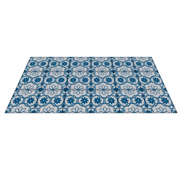 Tappeto vinile piastrelle tessera di mosaico floreale - TenStickers
