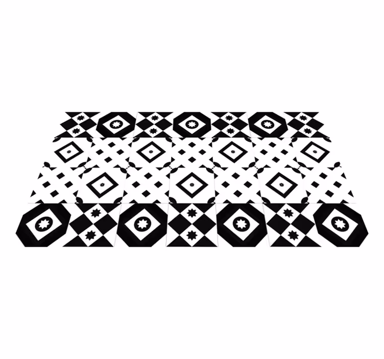 Tappeto pvc cucina forme geometriche monocromatiche - TenStickers