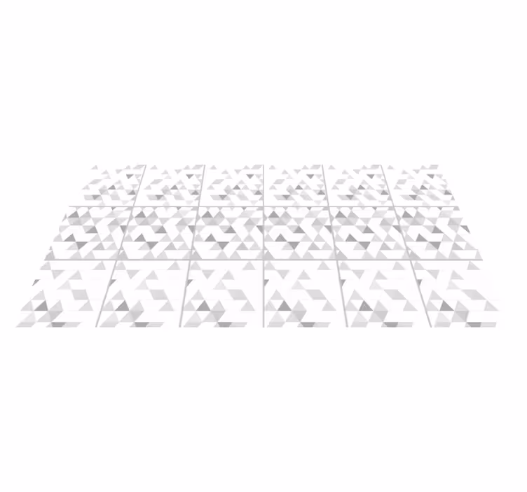 Tappeto vinile geometrico motivi triangolari grigi - TenStickers