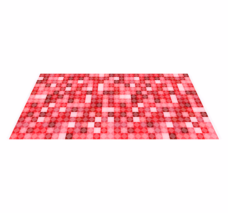 Tappeto vinile geometrico motivo geometrico rosso - TenStickers