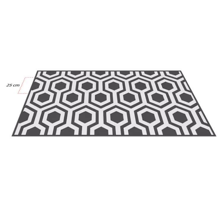 Tappeto vinile geometrico motivi esagonali - TenStickers