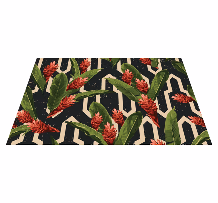 Tappeto vinile fiori geometrico botanico - TenStickers