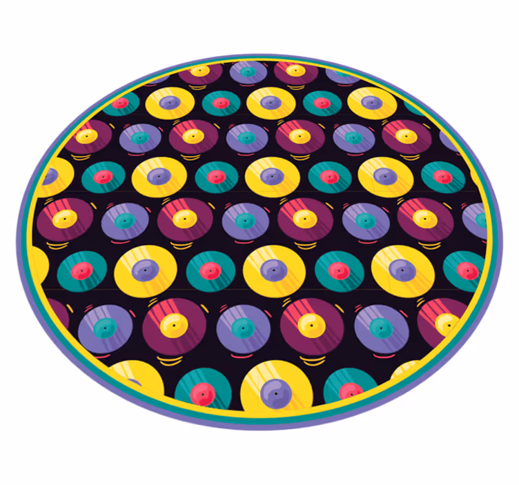 Tappeto vinile giochi composizione di dischi retrò - TenStickers