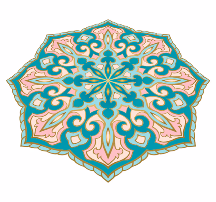 Tappeto vinile mosaico medaglione ispirato al mandala - TenStickers
