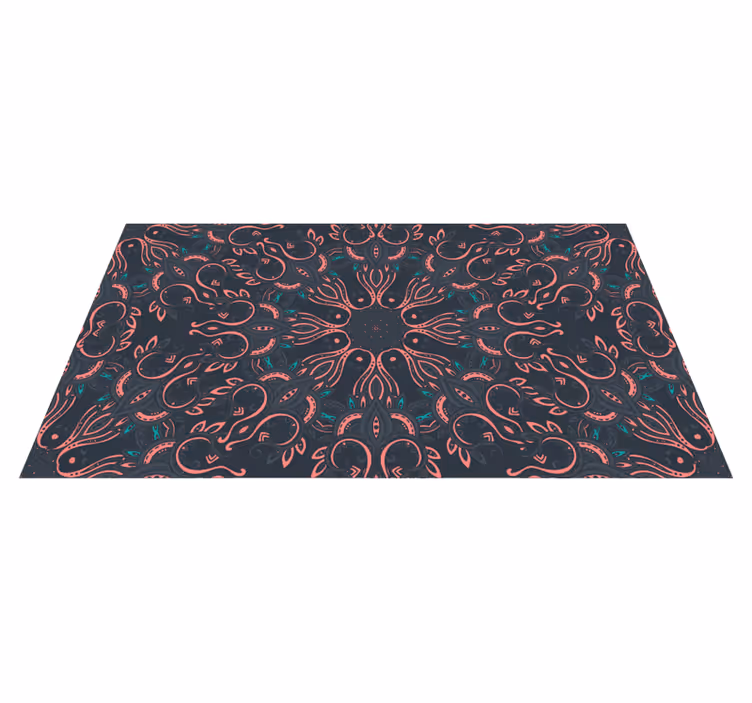 Tappeto vinile animali polpo paisley - TenStickers